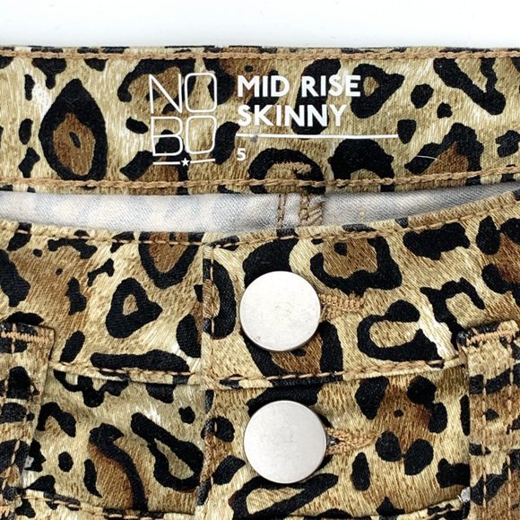 NOBO Leopard Print Skinny Jeans No Boundaries Sz 5 Pants Tan Brown Black - Picture 3 of 9